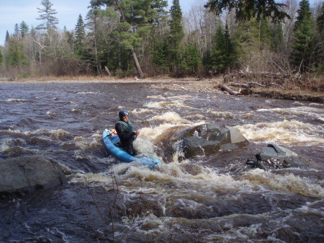  Mark managing a rapids on the Wild &amp; Scenic Sturgeon River above the gorge 