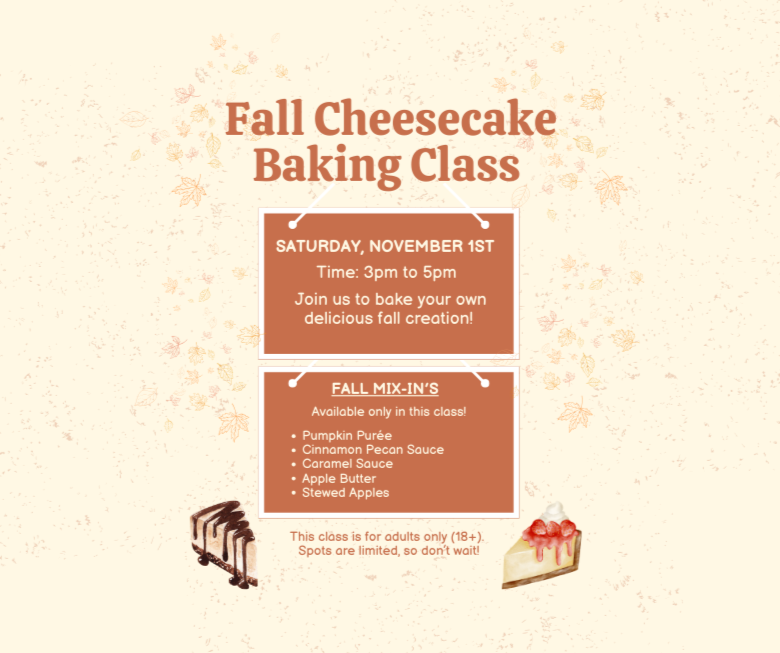 Fall Themed Cheesecake Baking Class