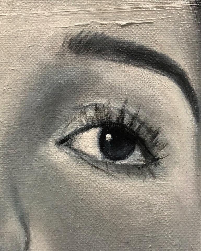 [Detail] 'Untitled (Self Portrait)' oil on canvas; 2x3 ft (2017)