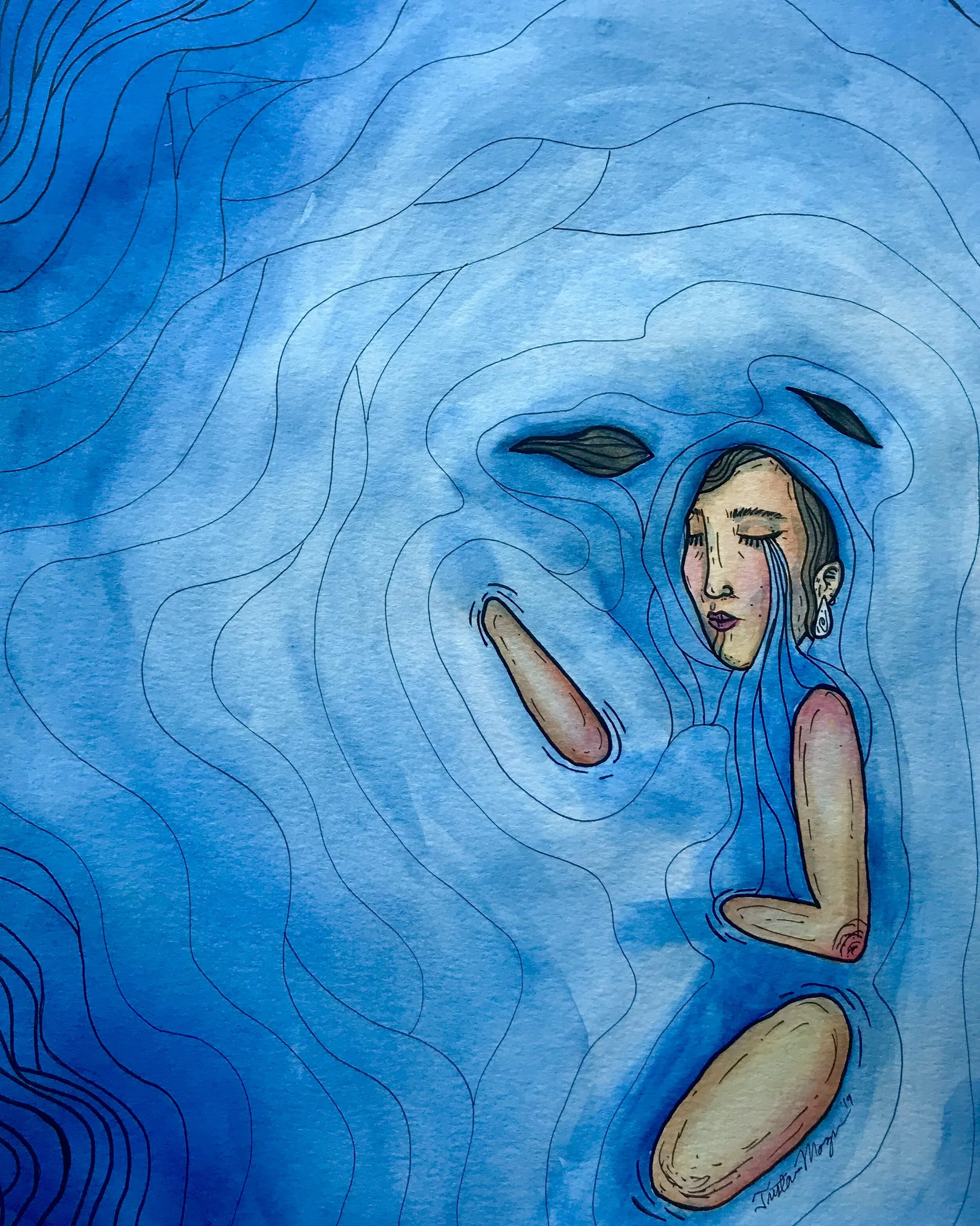 "Tears Rebirthed" 9x12 in (2019)