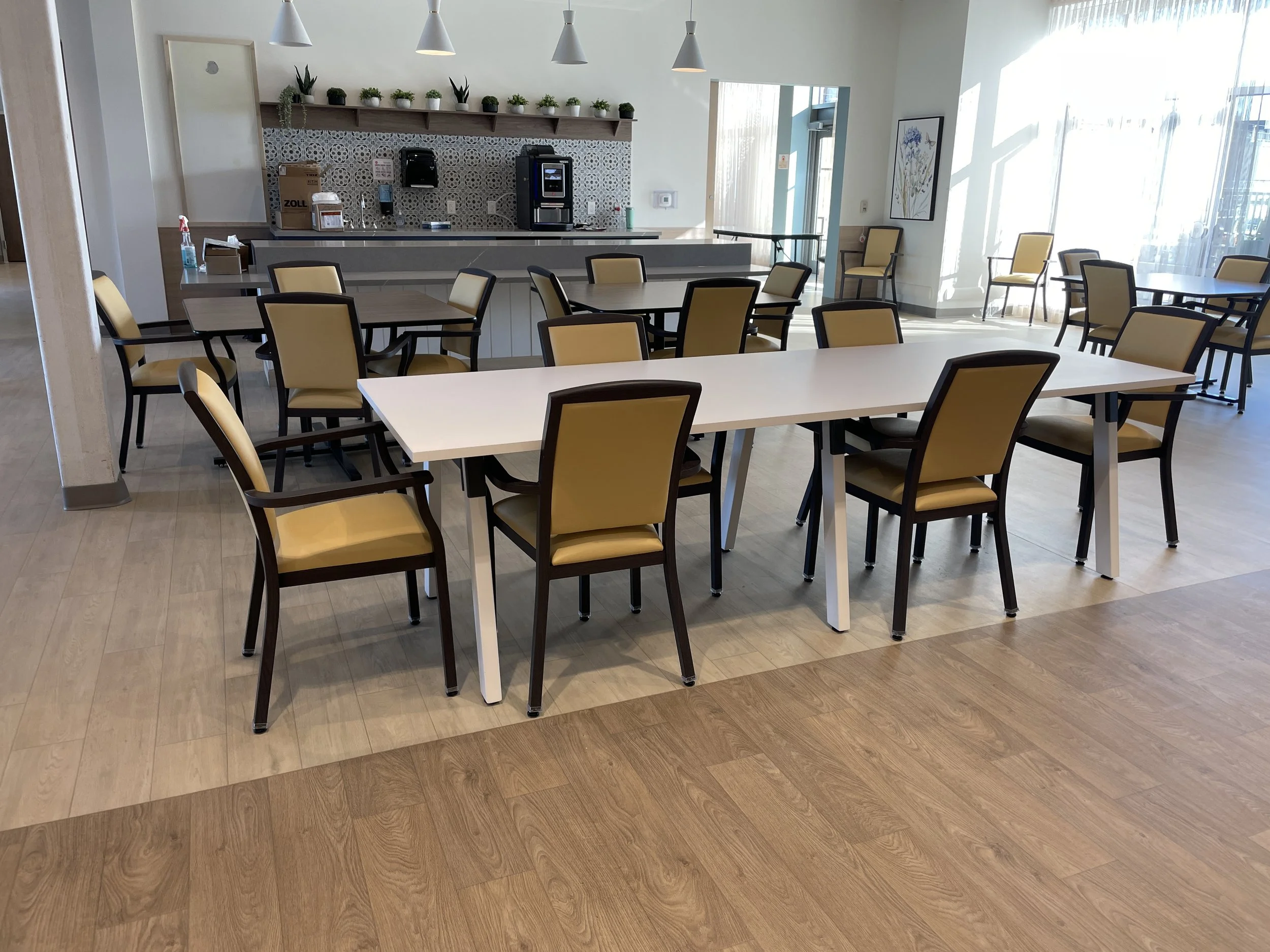 Huron Faux Wood Dining Chairs with Docker Table