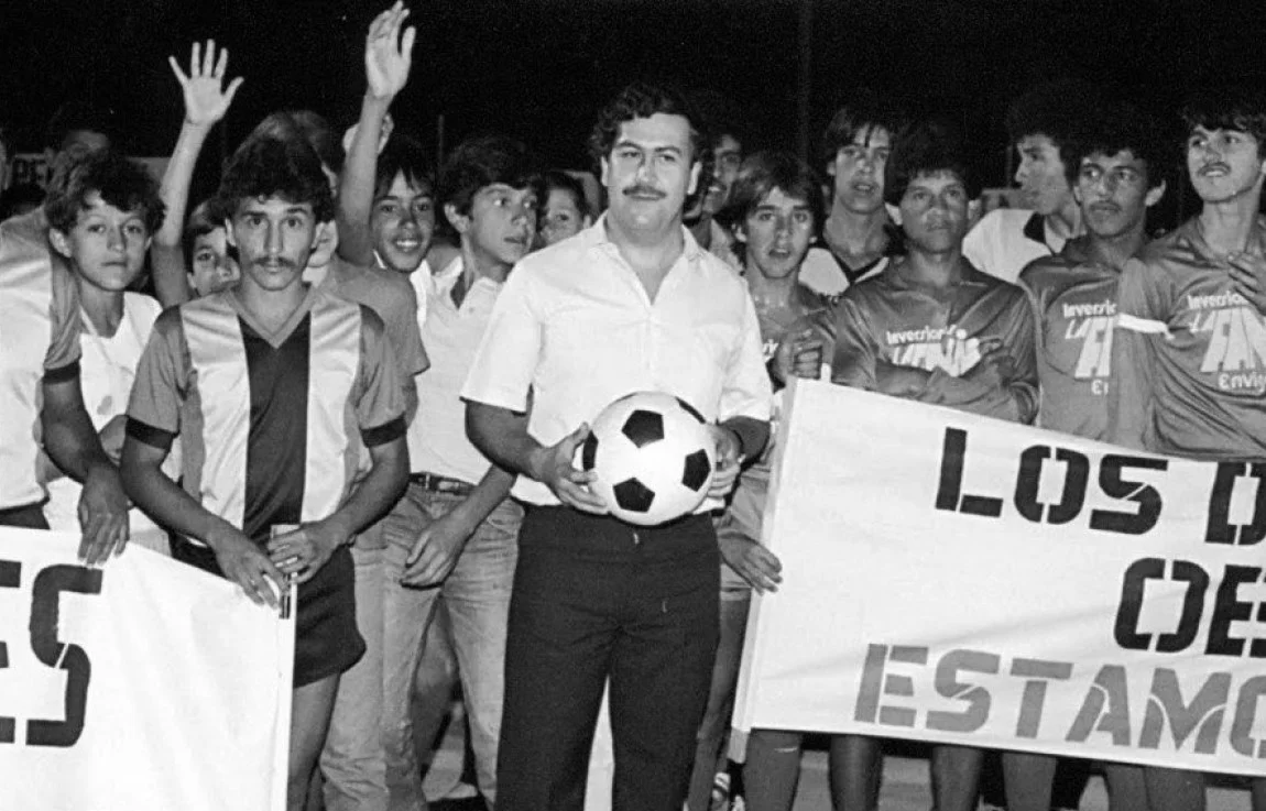 Pablo Escobar, one of the world’s most infamous drug lords, was also one of football's biggest supporters in 1980s and 1990s Colombia. He invested in equipment and facilities for teams, and supported the country's national team: Atlético Nacional. Photo courtesy of These Football Times
