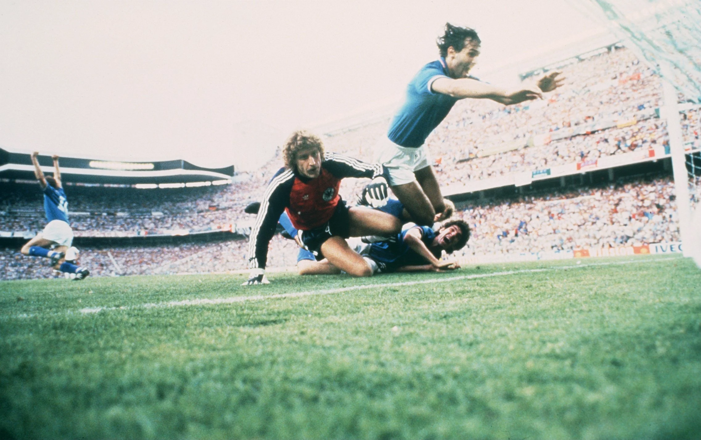 Paolo Rossi celebrates a goal over West Germany in the 1982 World Cup. Italy went on to win the tournament that year. Photo by Steve Powell/ALLSPORT