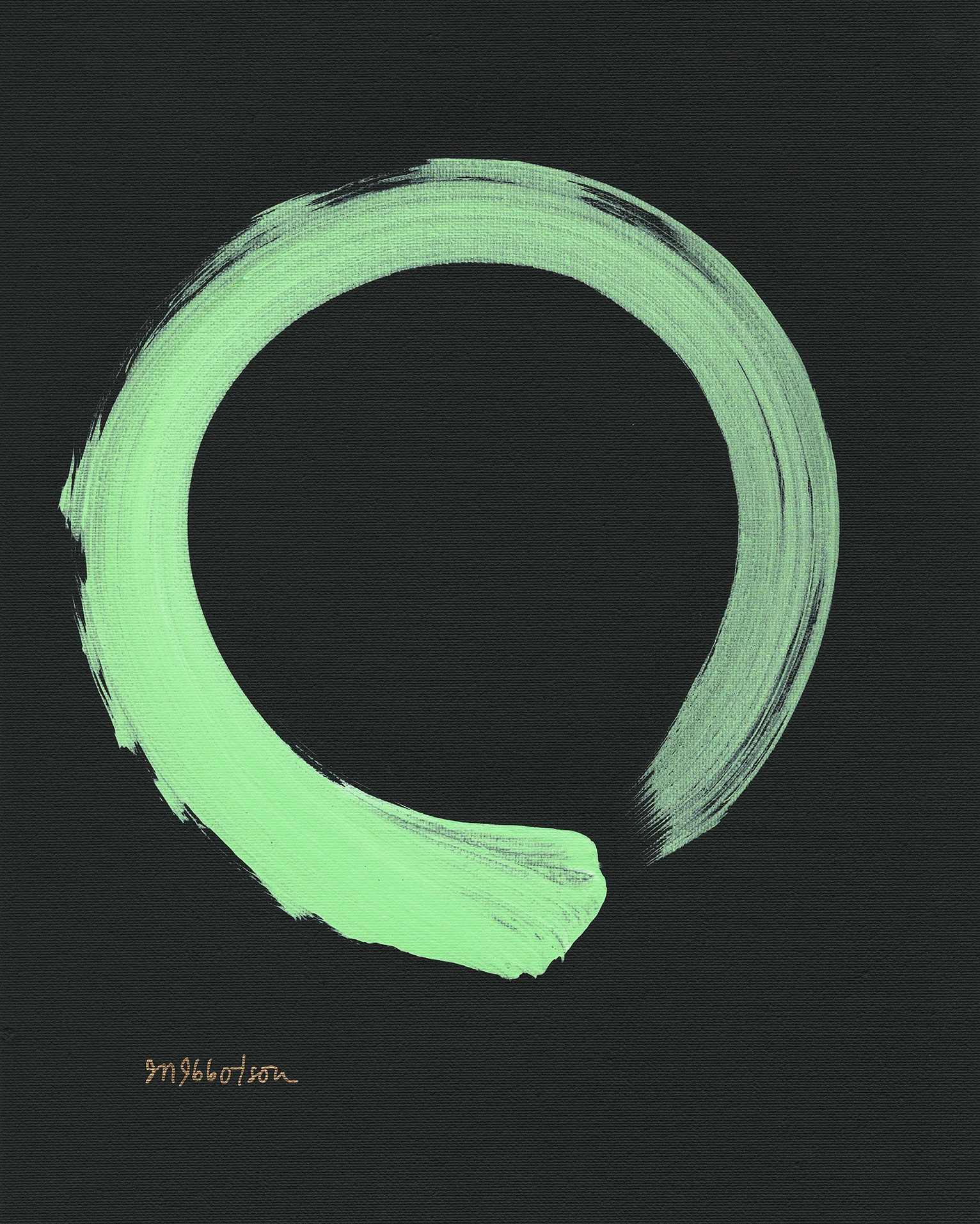 ©Janine Ibbotson, "Either Everything or Nothing," acrylic on canvas, signed, gold ink, lower left, 2018.