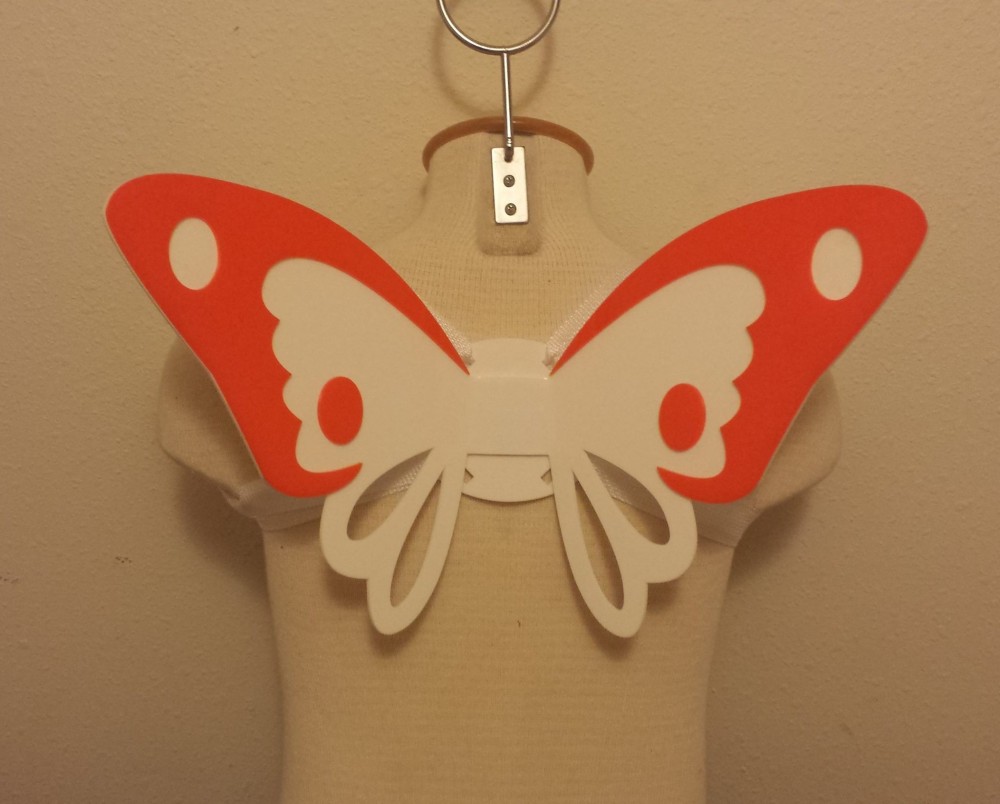 These butterfly wings were made by staff member Stu using used the laser cutter and strip heater.