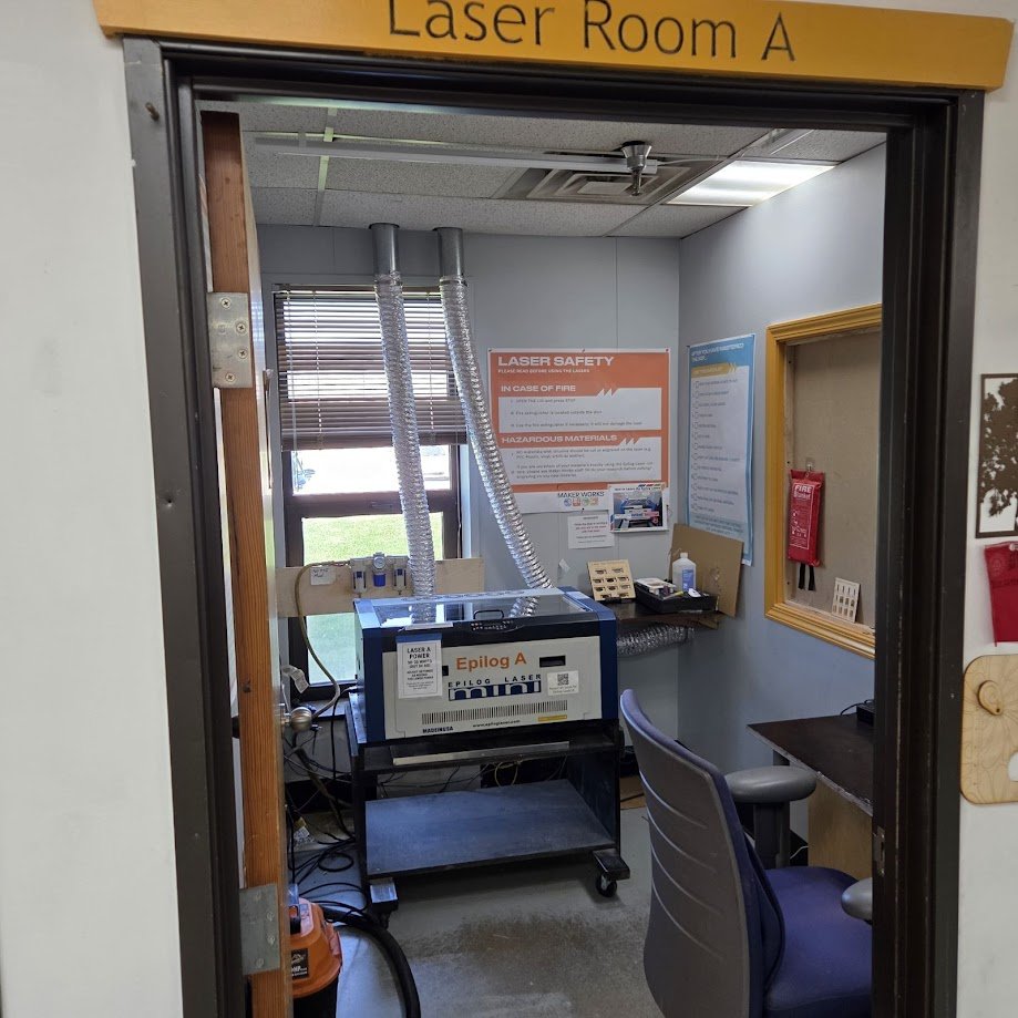 Shown in image: 24"x12” 50W CO2 laser cutter, computer