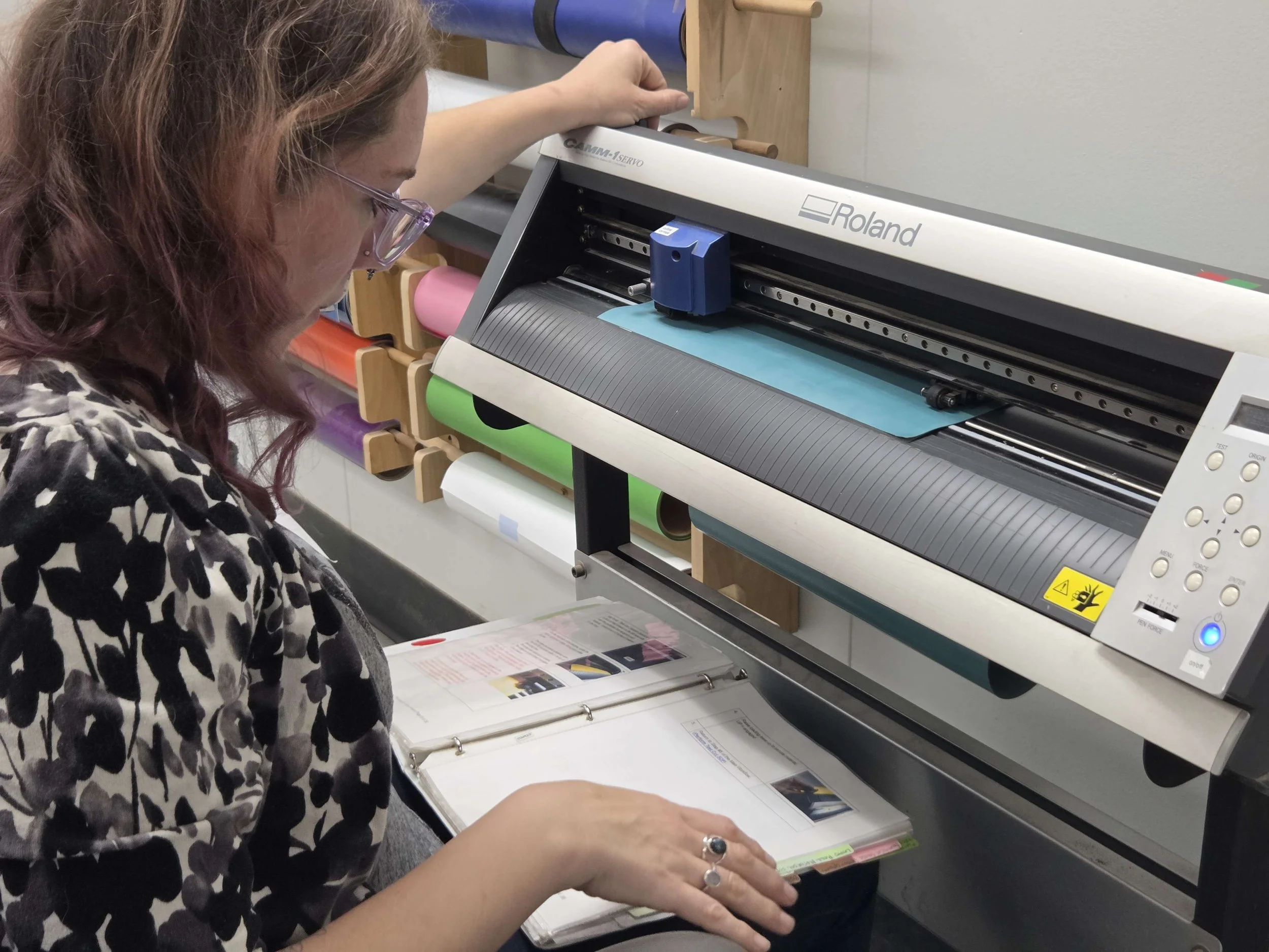 Vinyl cutter in craft area