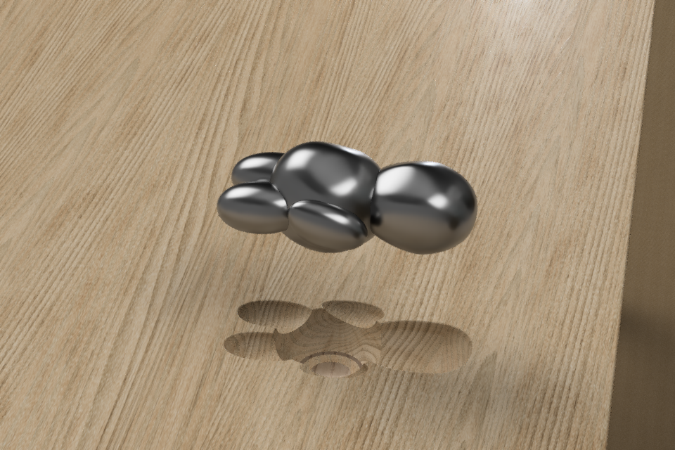 Floating Figurine Desk Rendering