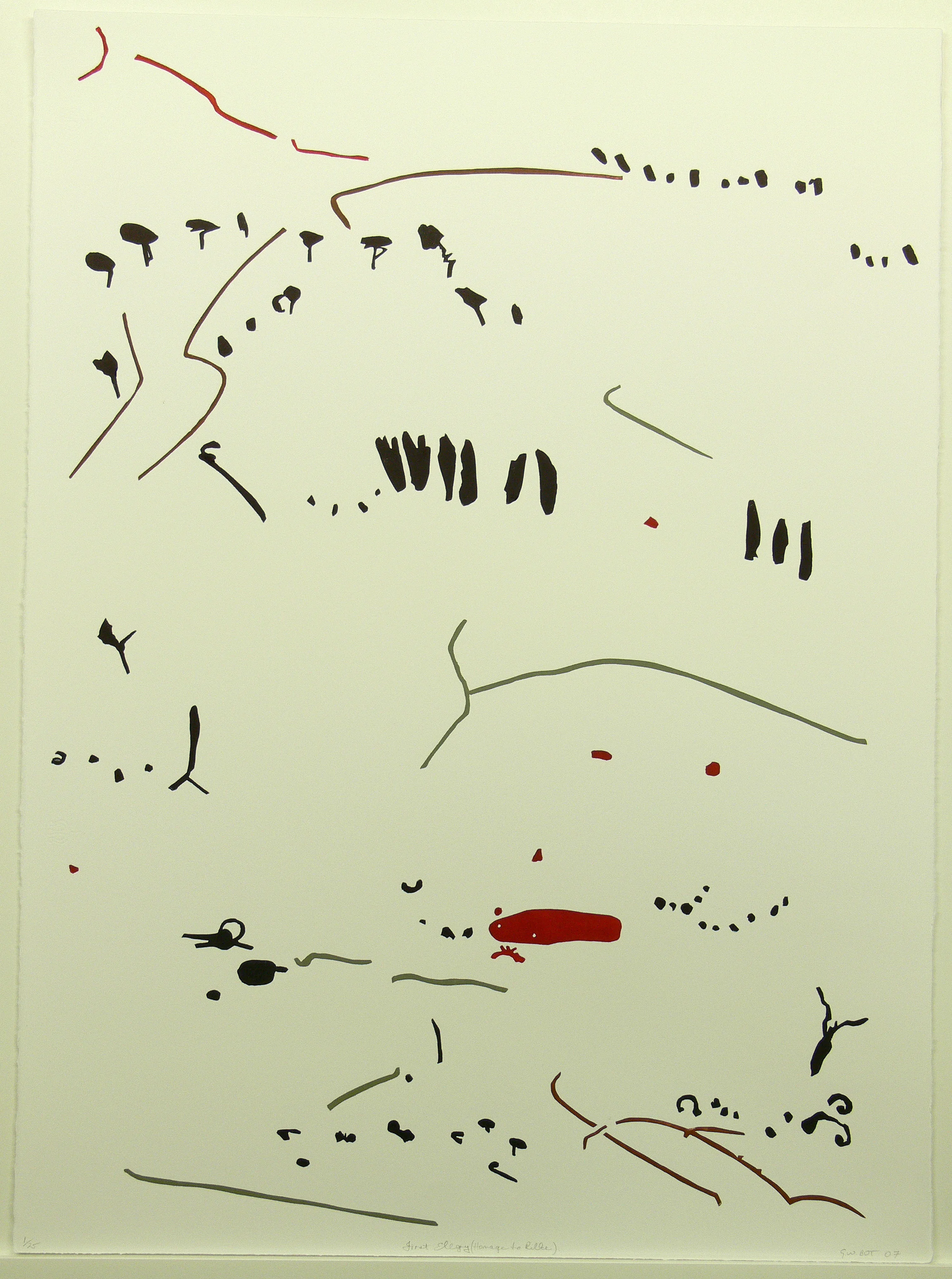 First elegy (homage to rilke), 2007, linocut