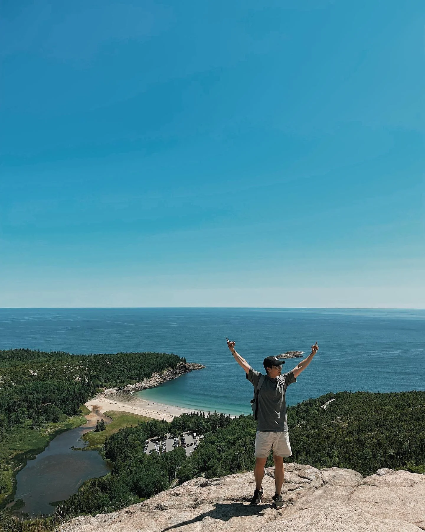 Blue skies, white sand, green trees and turquoise water &hellip; no better combination. 
Maine, 07.22