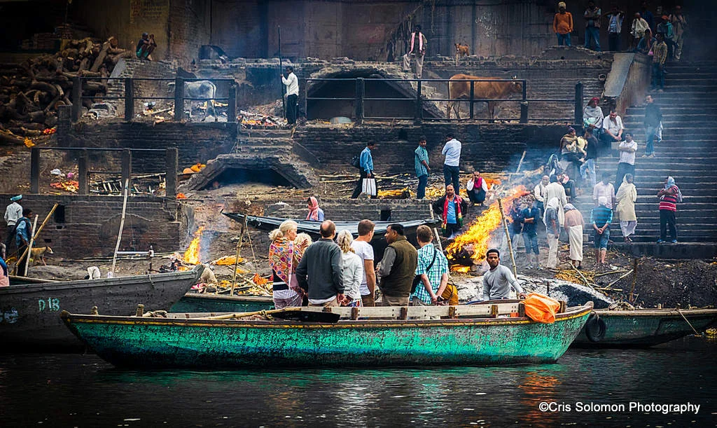 Cristina Solomon - Tourists at the Ghats Cremation