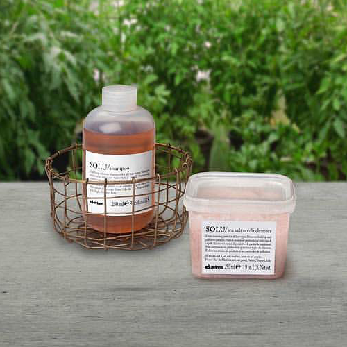 SOLU Shampoo- Shampoo formulated to remove the residue of styling products or before a perm service. The rich and airy foam leaves the hair extremely clean.SOLU Sea Salt Scrub Cleanser- Scrub shampoo with sea salt. It refreshes the scalp and removes…