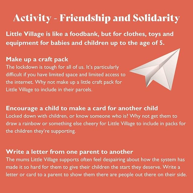 3/3 - Little Village is calling on us, whether or not we are parents ourselves, to show up in solidarity for parents like Hanna and Sandra. Check the link in our bio to get started on this activity.
.
.
.
#RefugeeWeek2020 #mumsofinsta #mumsofinstagra