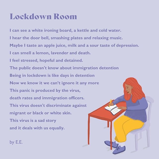 2/3 - As we near the end of #RefugeeWeek2020 we&rsquo;d like to share two poems written by Routes community member E.E. This poem, #LockdownRoom was written during a poetry workshop with @ceciliaknapp. For many reasons, the current lockdown is especi