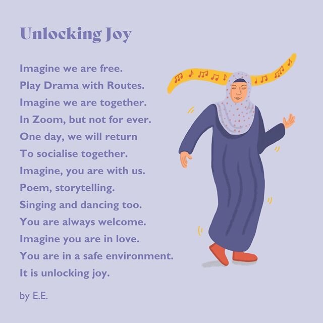 1/3 - As we near the end of #RefugeeWeek2020 we&rsquo;d like to share two poems written by Routes community member E.E. This poem, #UnlockingJoy was written in response to the theme of our upcoming workshop series 💛
.
.
.
#drama #play #community #re