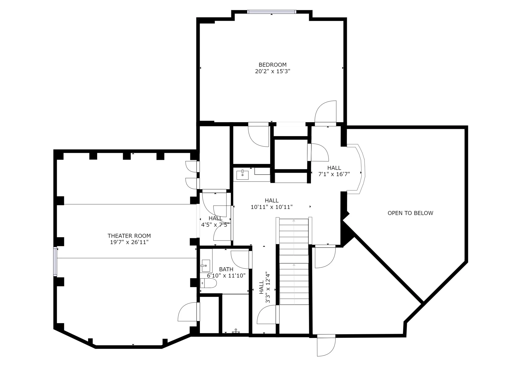 Second Floor – sizes and dimensions are approximate. Actual may vary.
