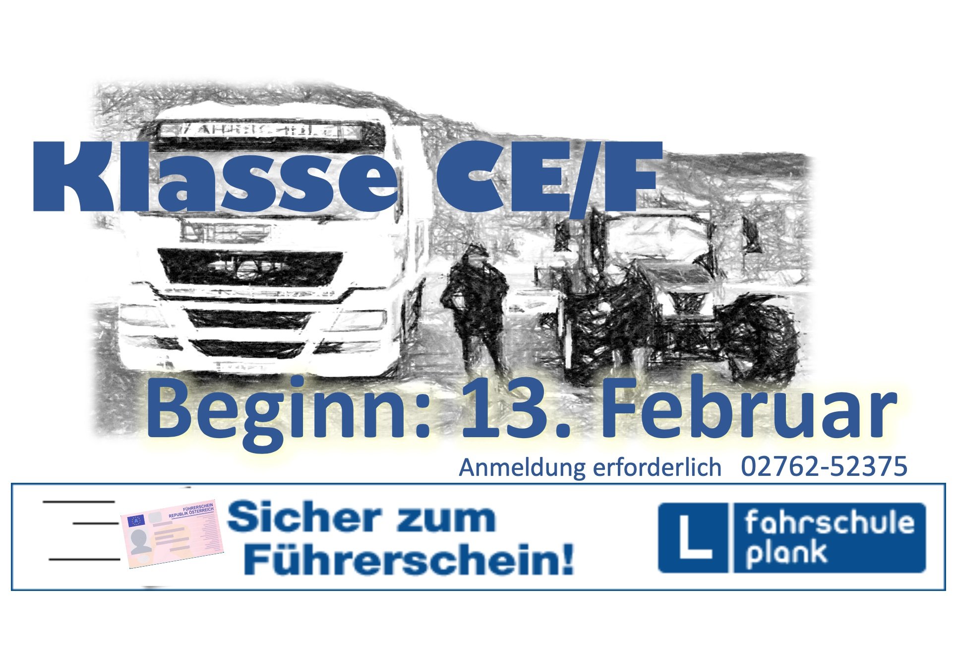 Klasse C, E und F: Beginn 13. Februar (*Lernprogramm/Buch gratis)