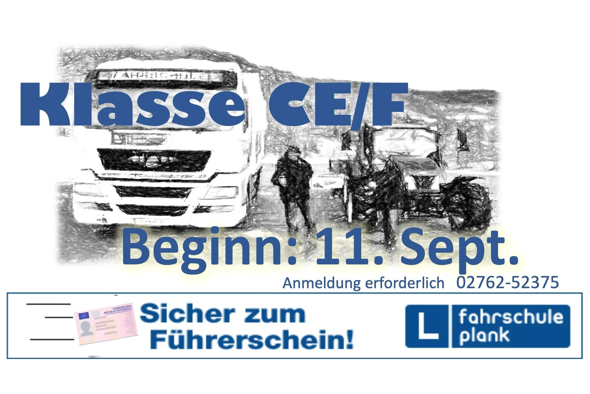 Klasse C, E und F: Beginn 11. September (*Lernprogramm/Buch gratis)