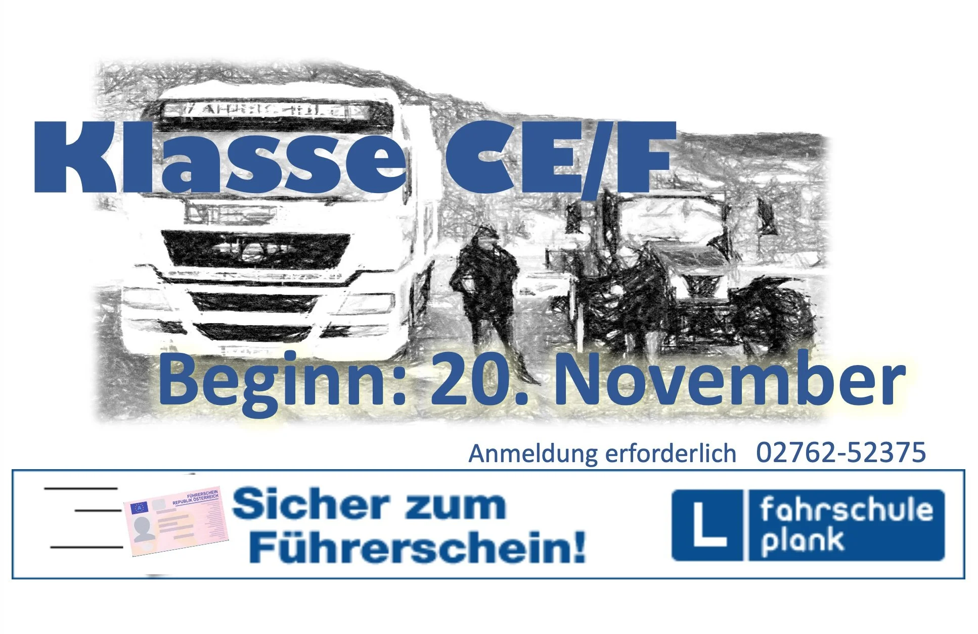 Klasse C, E und F: Beginn 20. November (*Lernprogramm/Buch gratis)
