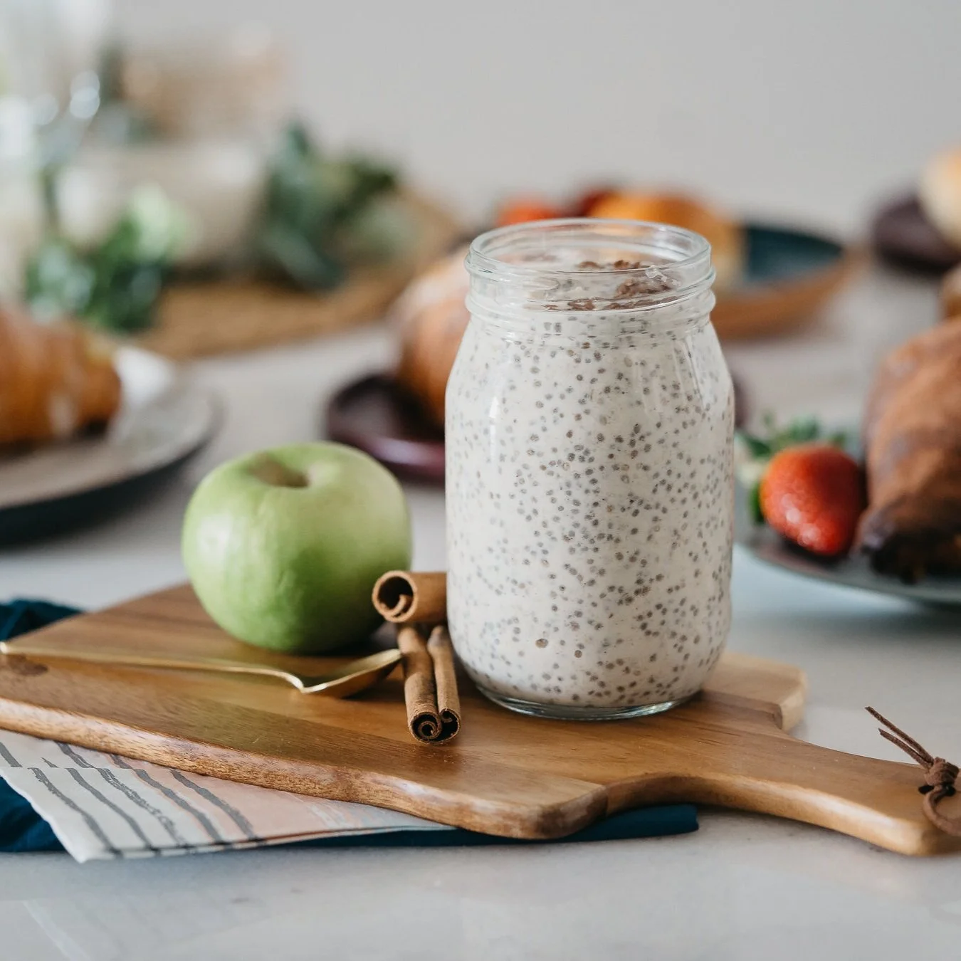 Apple Pie Flavoured Overnight Oat and Chia Pudding - Renuka George