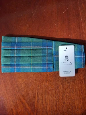 Gonna mini in tartan blu e arancio