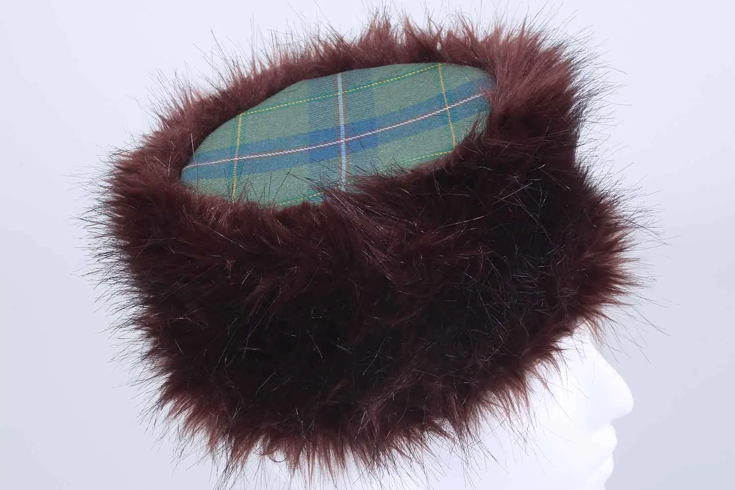 Tartan Plaid Print Faux Fur Camel Fluffy Hat OS Boys Muscle Trapper Hat | Appaman Kids main image 2
