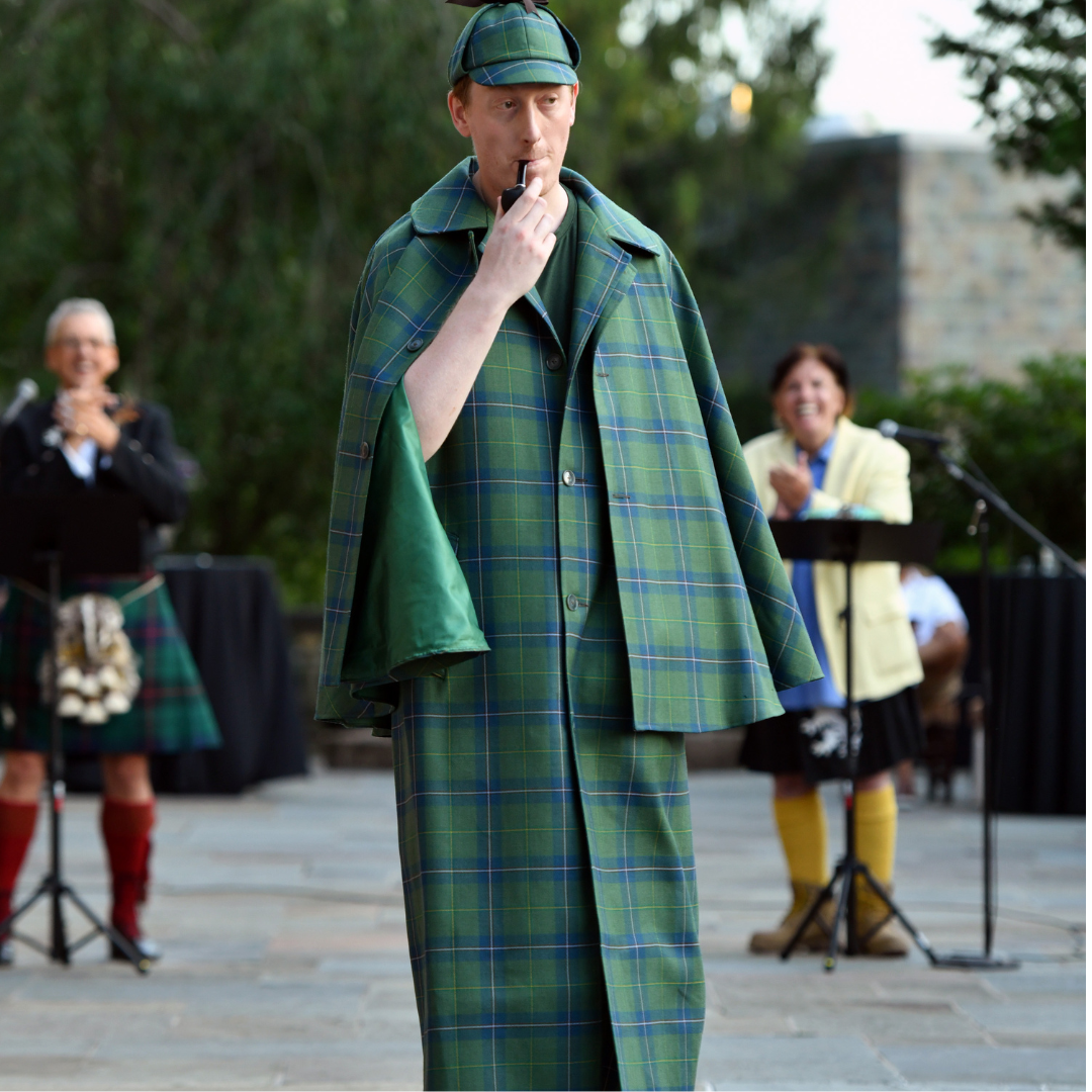 Scottish Fashion, Kilts and Tartan. Sherlock Holmes Tartan at the Dressed To Kilt Charity Fashion Event 