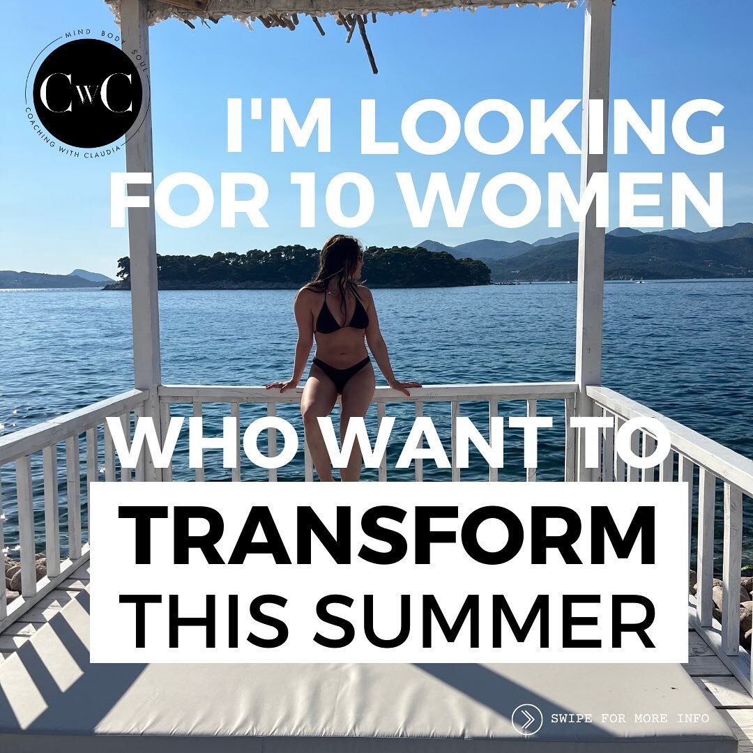 ANNOUNCMENT 📣

I am looking for 10 enthusiastic, butt kicking women who want to maximise their wellbeing and transform their lifestyles, mindsets and bodies this summer and BEYOND! 💫 

If this sounds like you, and you are ready to make a positive, 