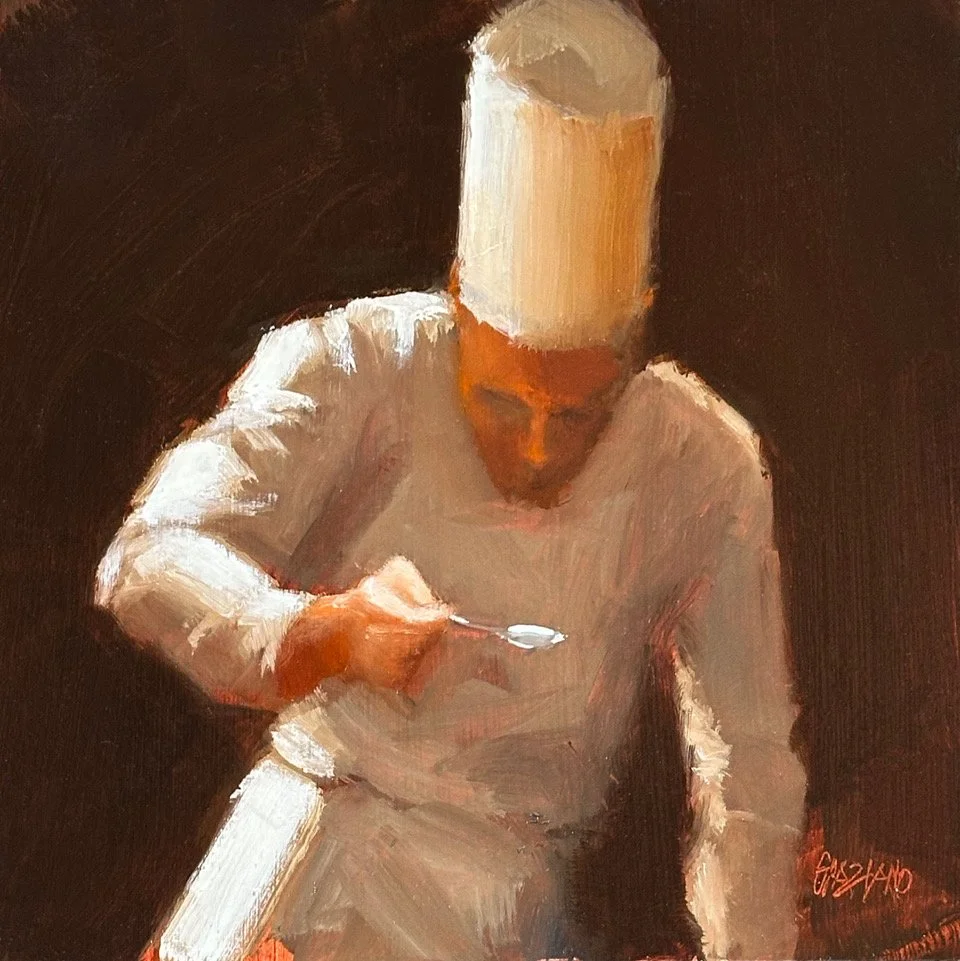 "Taste Test" oil 8 x 8 $1000-SOLD