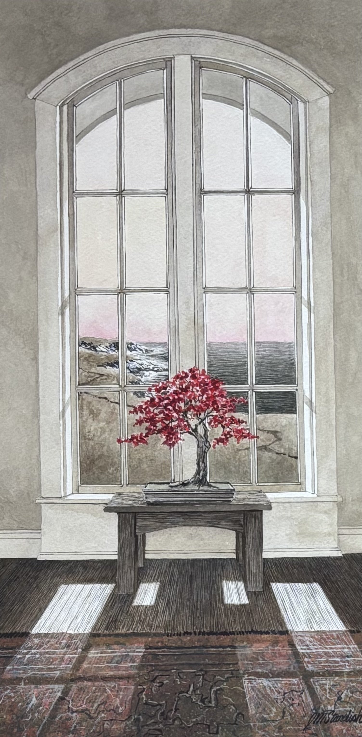 "Spring Breaking" original watercolor, outside dimensions 15"x23.5" $1100.00