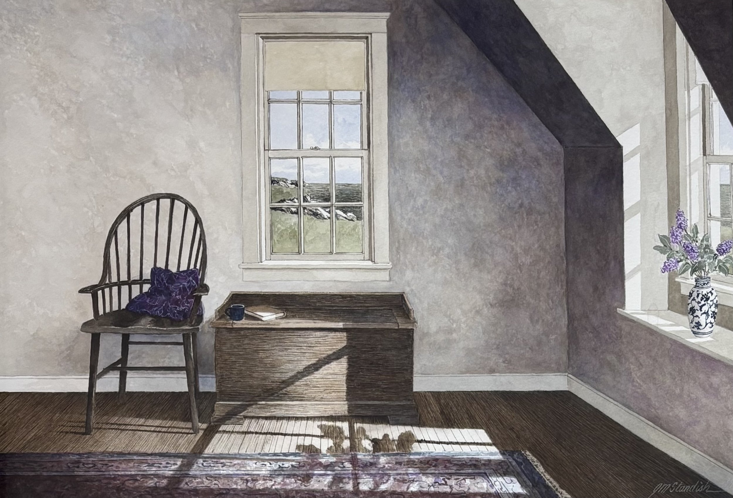 "Almost Finished" original watercolor, outside dimensions 21.5"x27", $2000.00