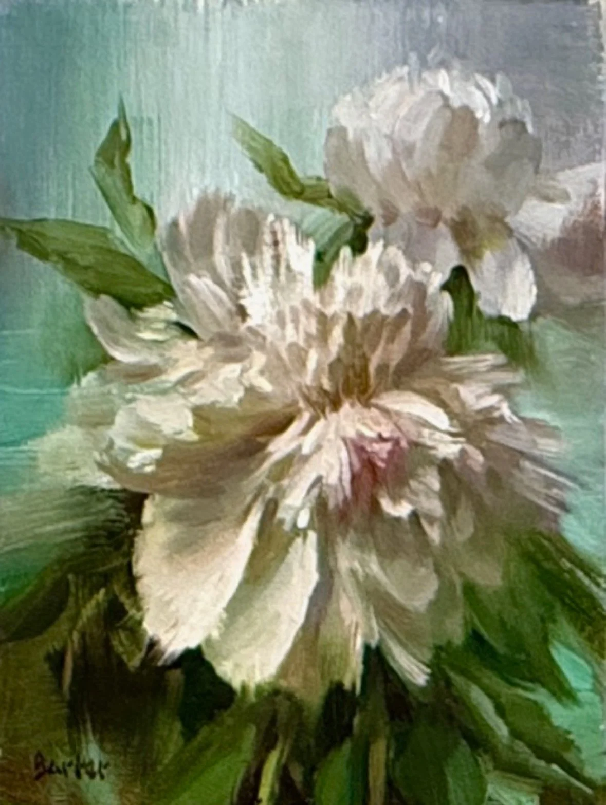 "Fading Pink Peony" original oil, 6"x8", $695.00