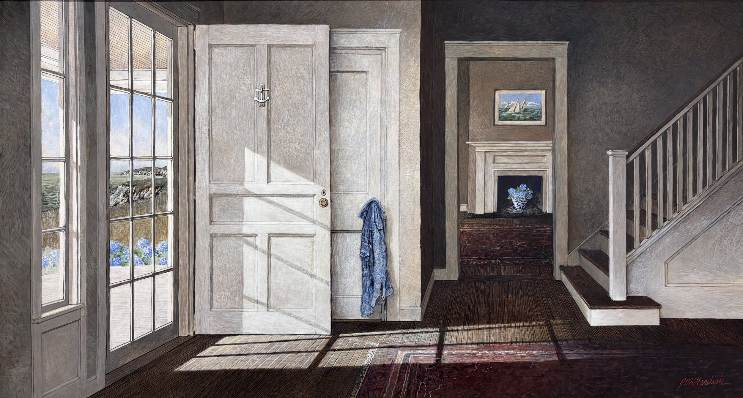 "Well Traveled", original egg tempera, outside dimensions 19"x30", $8800.00