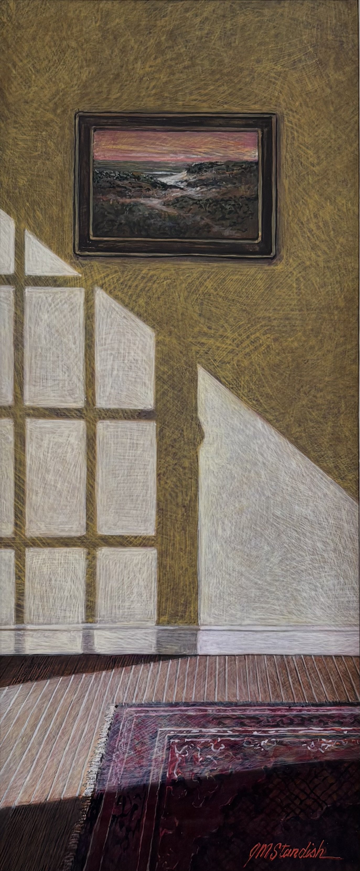 "A Good Beach Day" original egg tempera, outside dimensions 19"x12" $950.00