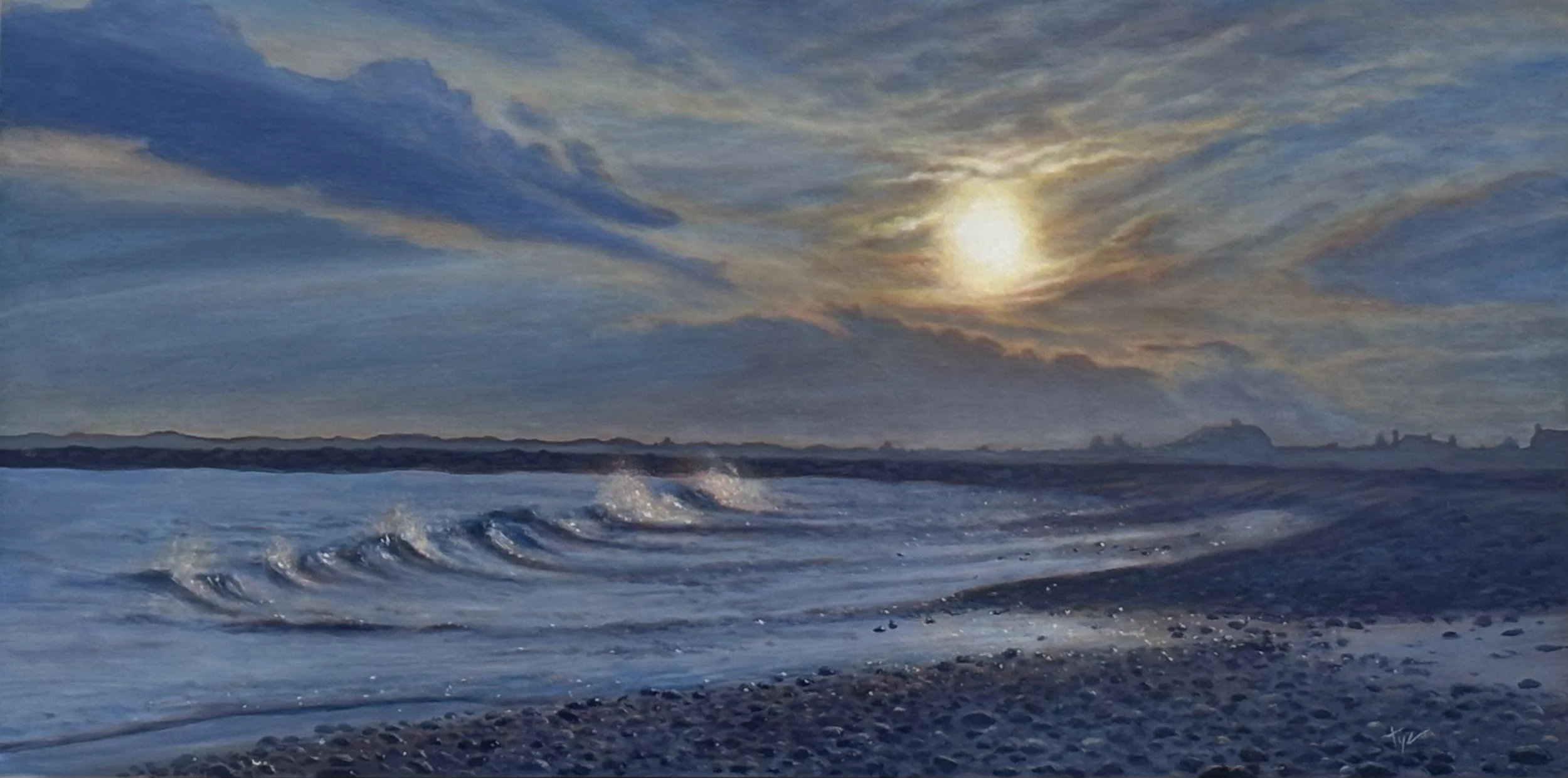 "Gooch's Beach" original oil, 12"x24", $1950.00