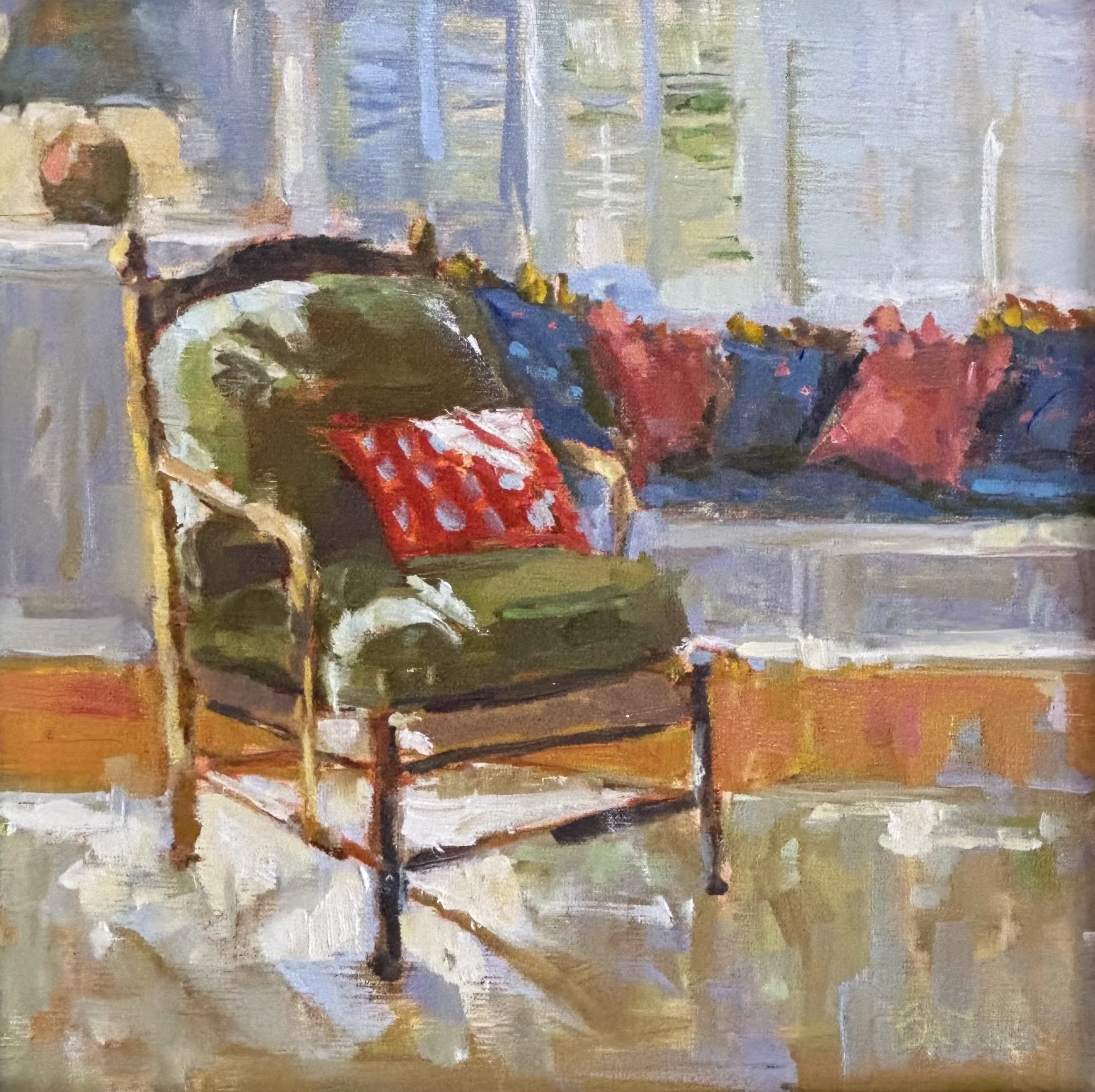“Reading Light” original oil 12”x12”, $1300.00