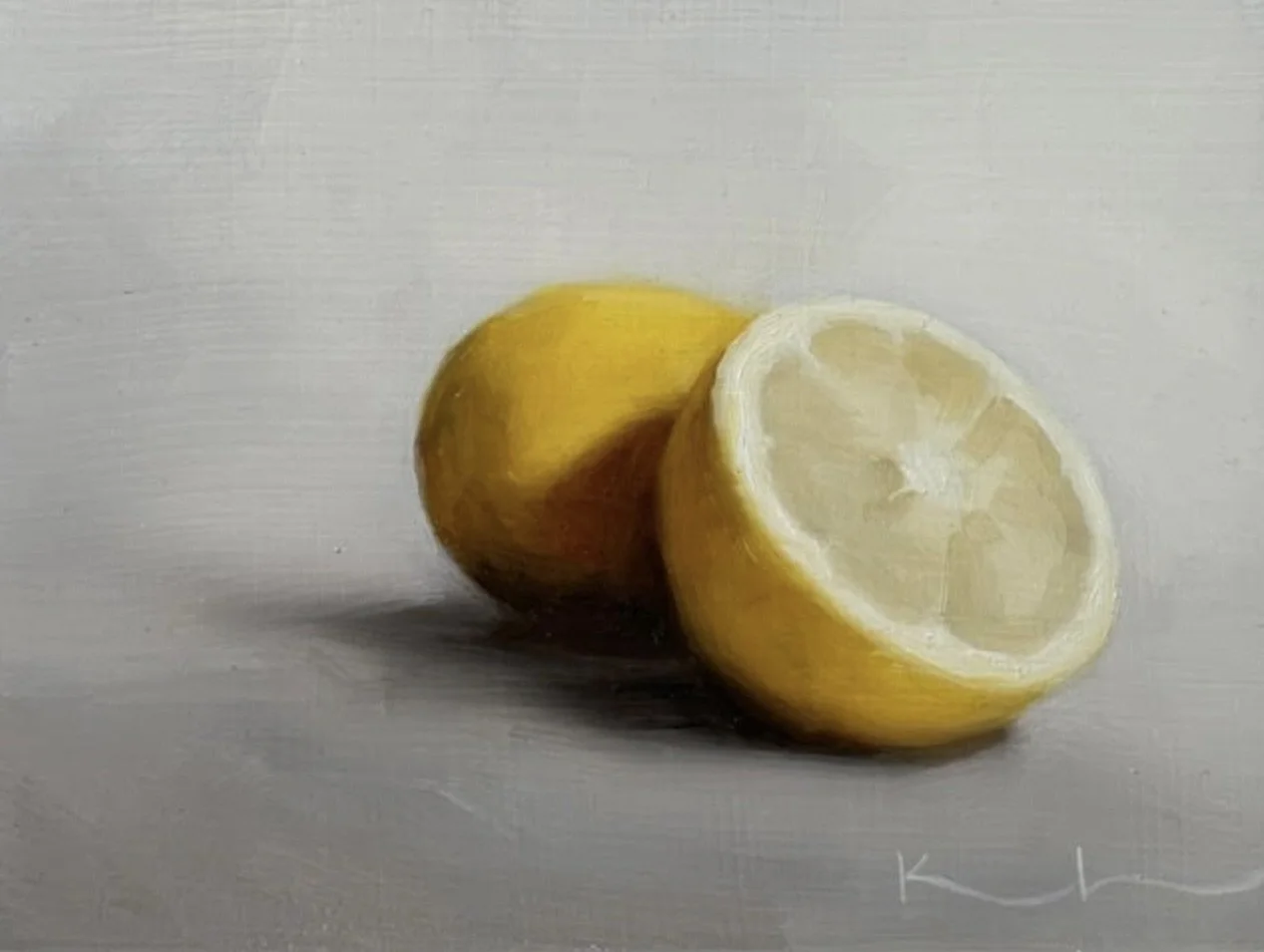 “Lemon In Light” original oil 6”x8” 350.00
