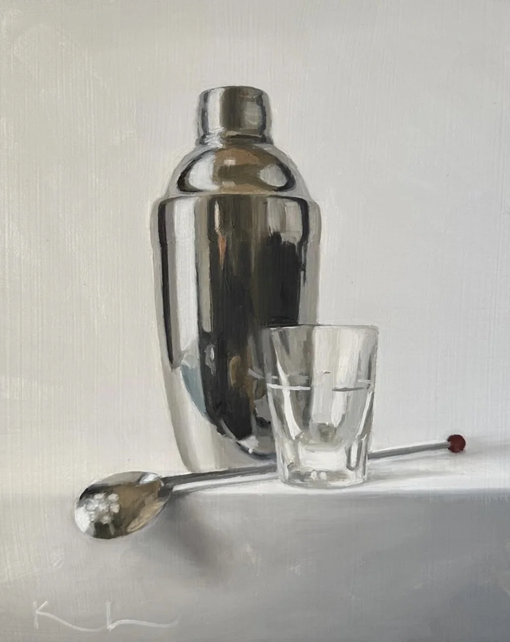 “Shaken or Stirred” original oil, 8”x10” $500-SOLD