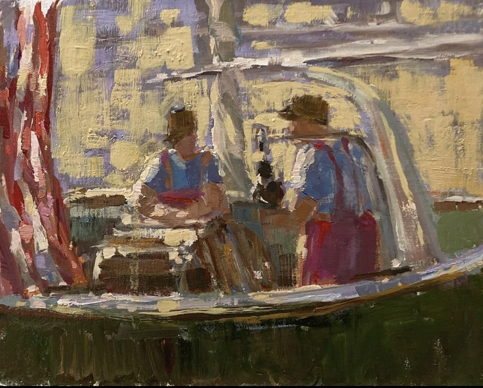 "Lobstermen" original oil, 8"x10", $900.00-SOLD