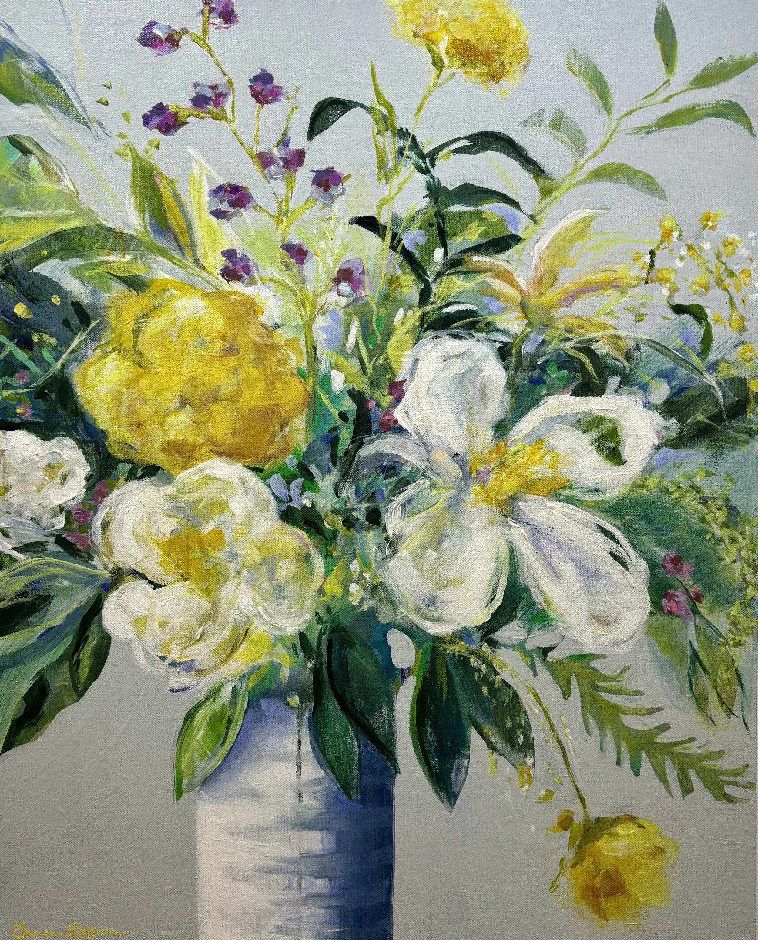 "Lemon and White" original acrylic, 24"x30", $2400.00