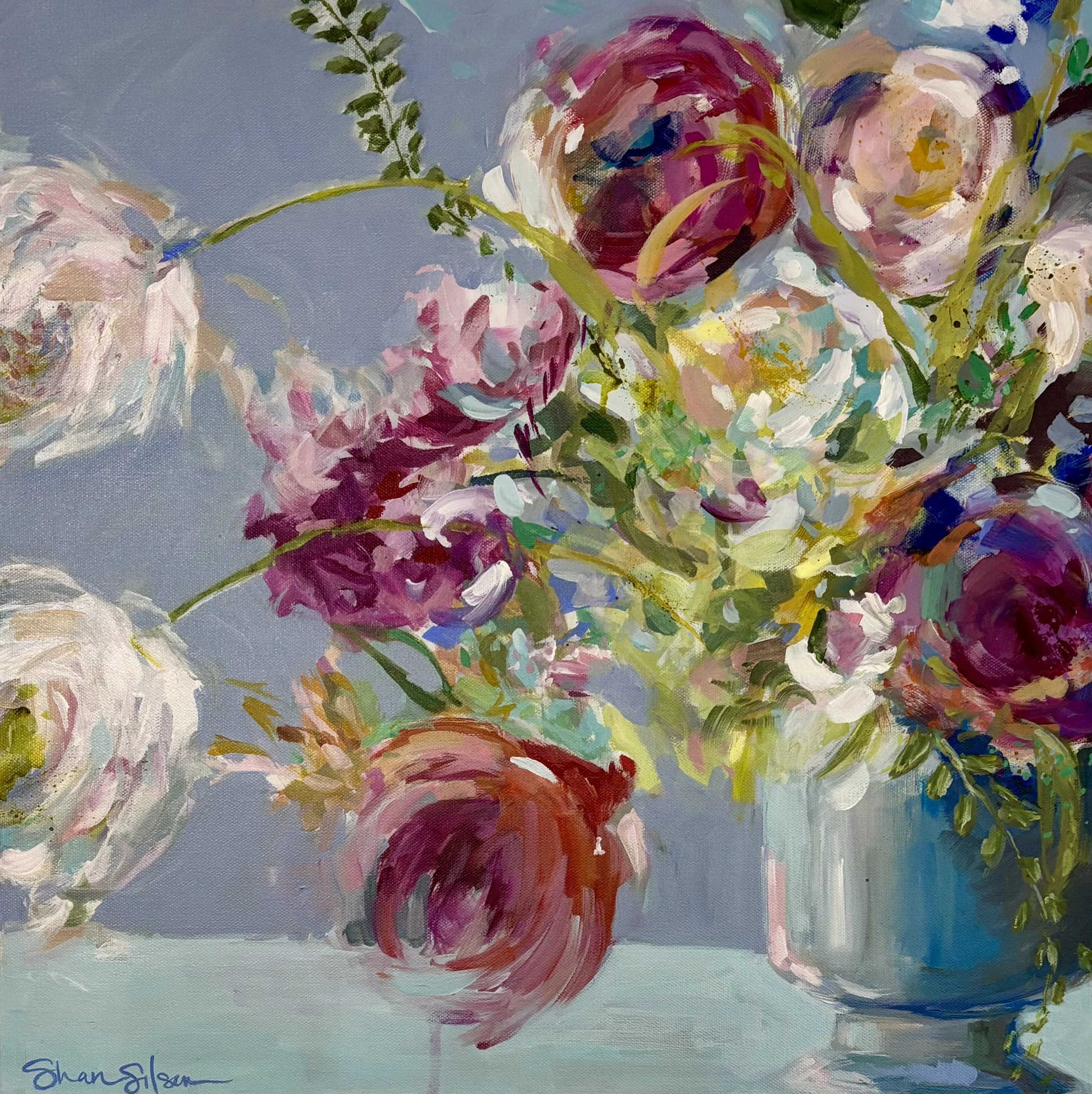 "Funfetti Flowers" original acrylic, 20"x20", $700.00