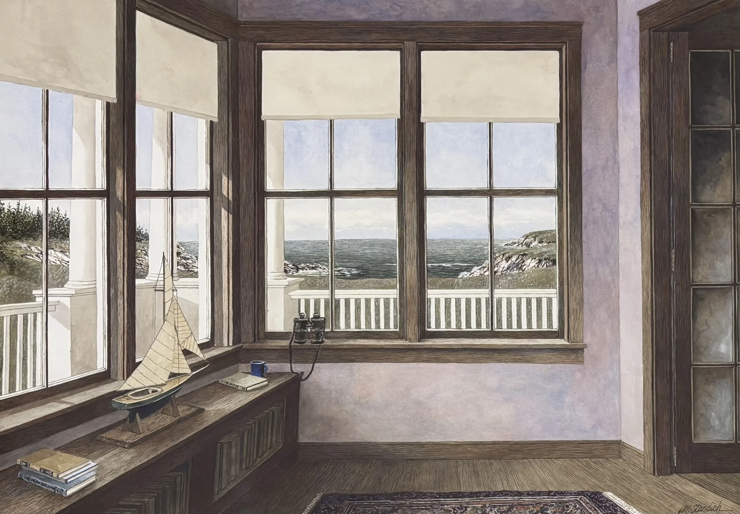 "Always Something New" original watercolor, outside dimensions 27.5"x34.5", $3800.00