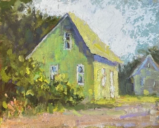 "The Green Cottage", original oil, 8"x10", $900.00
