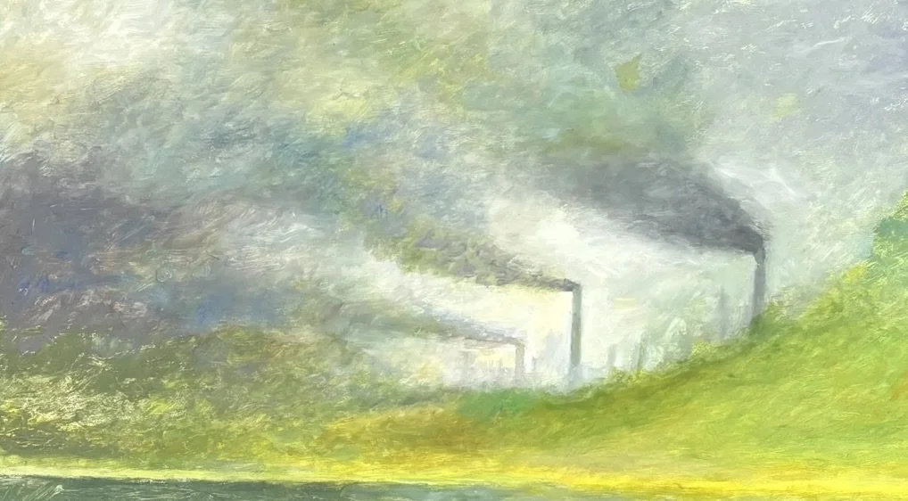 “Smokestacks” original oil, 9”x15”, $1400.00