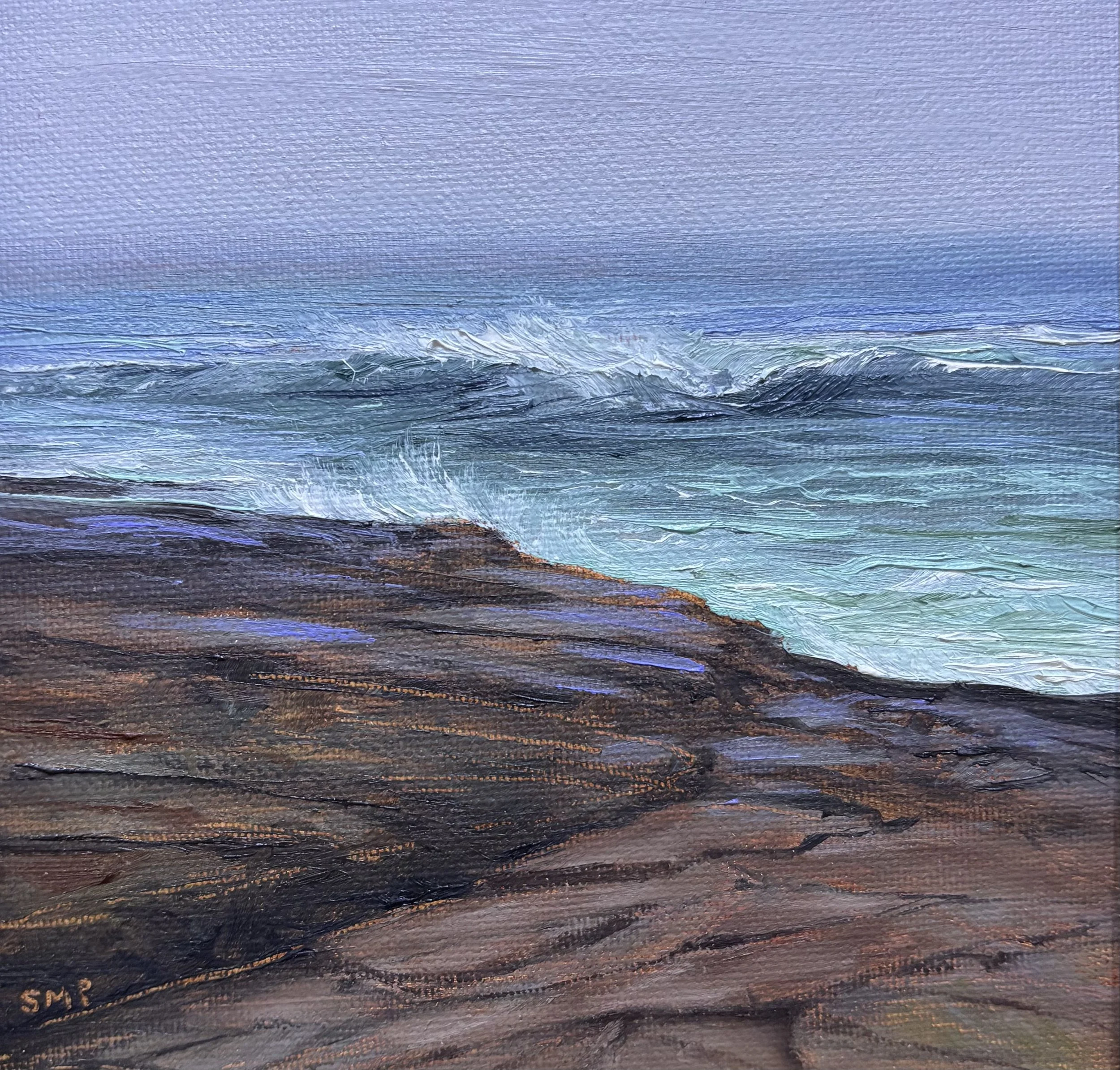 "Coastline 3" original oil, 6"x6" $385.00