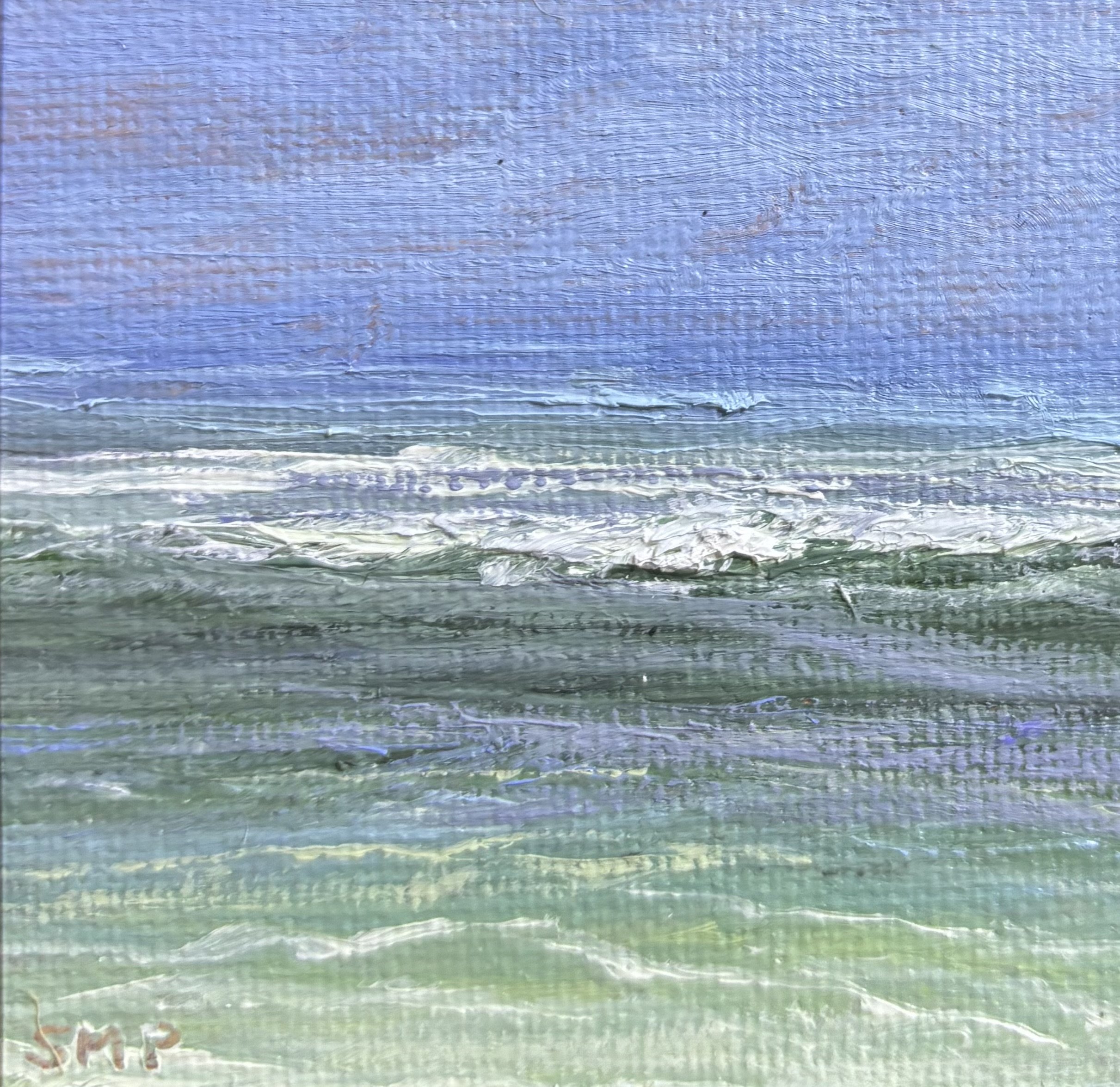 "Cresting Wave #3" original oil, 3"x3", $150.00