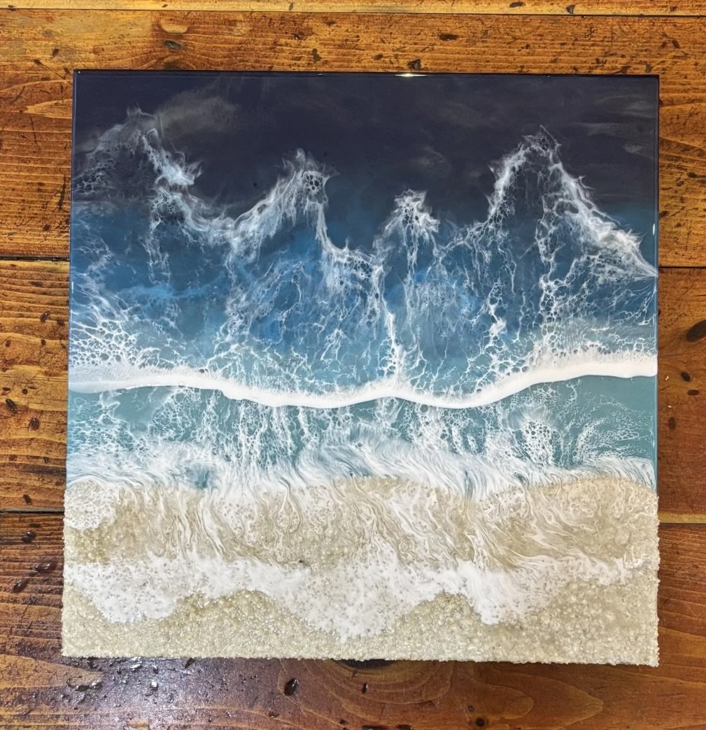 "Squall" epoxy resin, 16"x16", $400.00