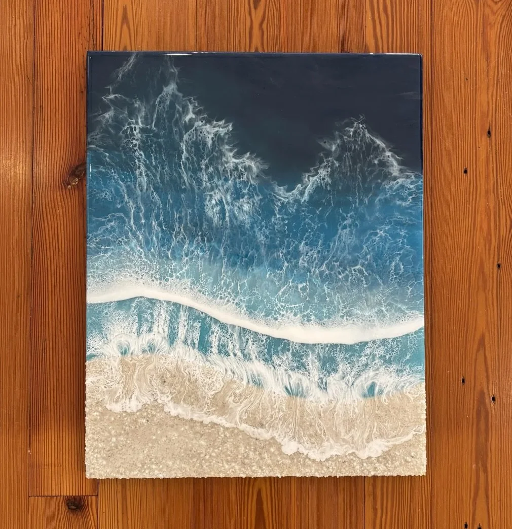 "Cresting Wave" original epoxy resin, 16"x20", $450.00