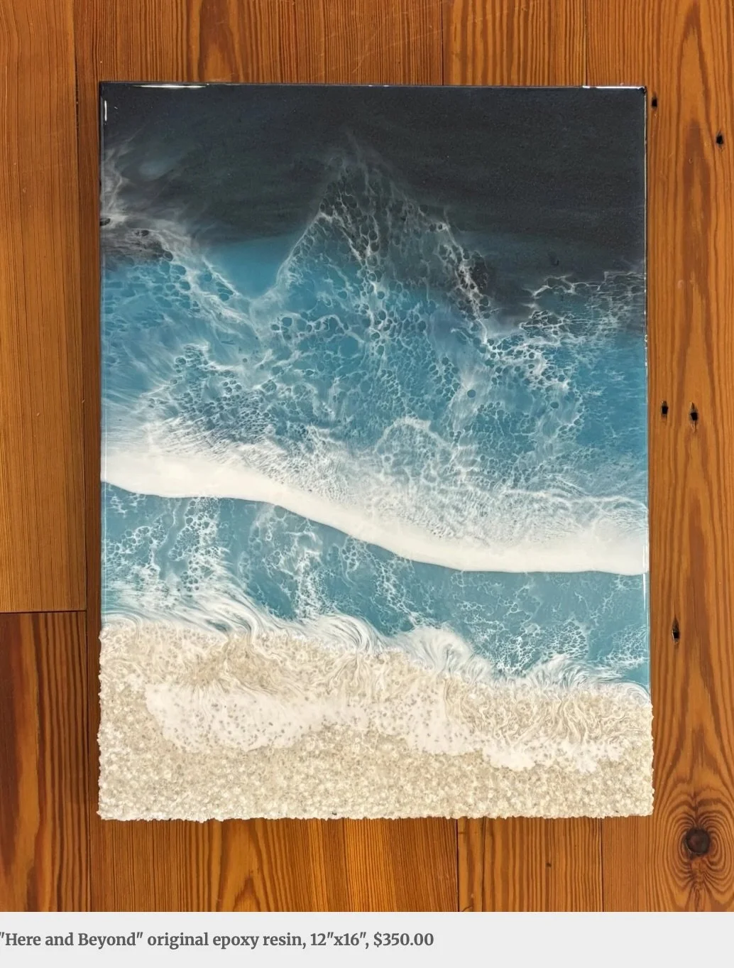 "Here and Beyond" original epoxy resin, 12"x16", $350.00