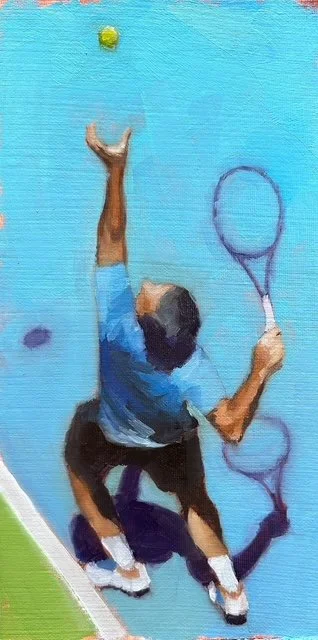 “Forty Love” original oil, 12"x6",  $1100.00